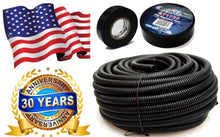 Load image into Gallery viewer, American Terminal  ASLT14 100&#39; + Electrical Tape&lt;BR/&gt; 100 feet 1/4&quot; split loom wire tubing hose cover auto home marine + electrical tape