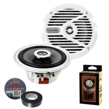 Charger l'image dans la galerie, Alpine SPS-M601W 6.5” Coaxial 2-Way Marine Speaker with White Grilles Bundle