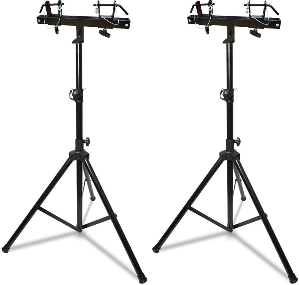 2 MK Audio Universal Pro Lighting 7' Tripod Light Stand & Square Truss T-Bar Adapter