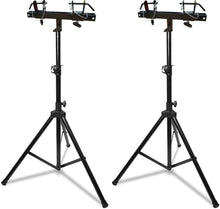 Charger l&#39;image dans la galerie, 2 MK Audio Universal Pro Lighting 7&#39; Tripod Light Stand &amp; Square Truss T-Bar Adapter