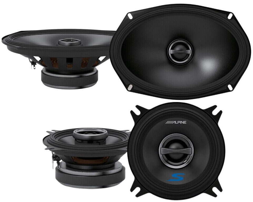 Alpine S-Series S-S69 6"X9" 2-Way Coaxial Speaker and S-S40 4" Coaxial Speaker