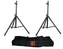 Load image into Gallery viewer, MR DJ SS750PKG 2 Universal Folding Tripod PRO PA DJ On Stage Speaker Stand &amp; Carrying Bag &amp; 1/4&quot; 25&#39; Cable