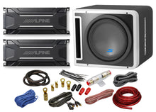 Charger l&#39;image dans la galerie, Alpine S-SB12V 12&quot; Vented Loaded Halo Enclosure with Alpine KTA-30MW Mono and KTA-30FW 4-Channel Weather Resistant Amplifiers