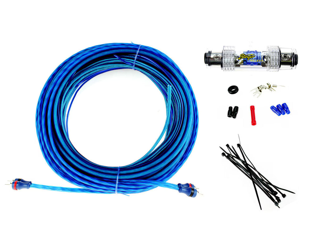 Stinger SSK8 8 Gauge CCA Amplifier Wiring Kit w/ 2 Channel RCA Interconnects & MIDI Fuse w/ Holder
