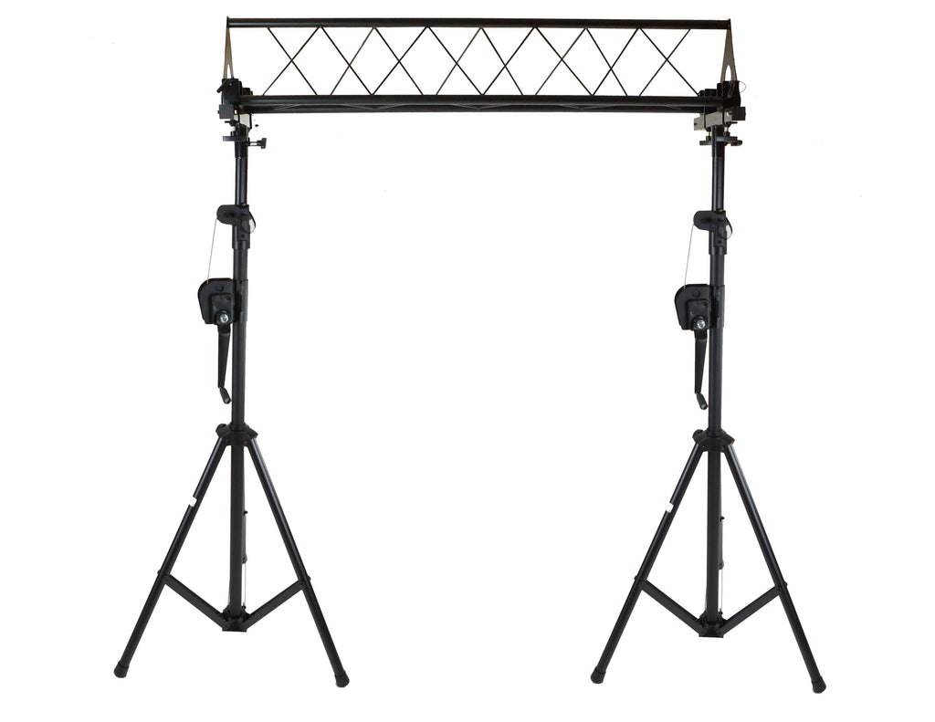 MR DJ ST150-2-10-3 DJ Lighting Truss Stand Dual Crank-Up Stand & 15FT X 10" Triangle Truss
