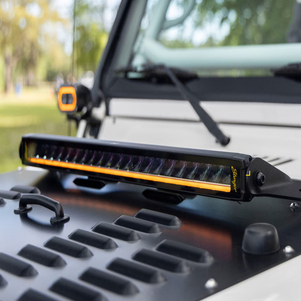 Hexcore STL20LB 20-Inch Straight LED Light Bar, Driving Beam with Amber & White Position Light