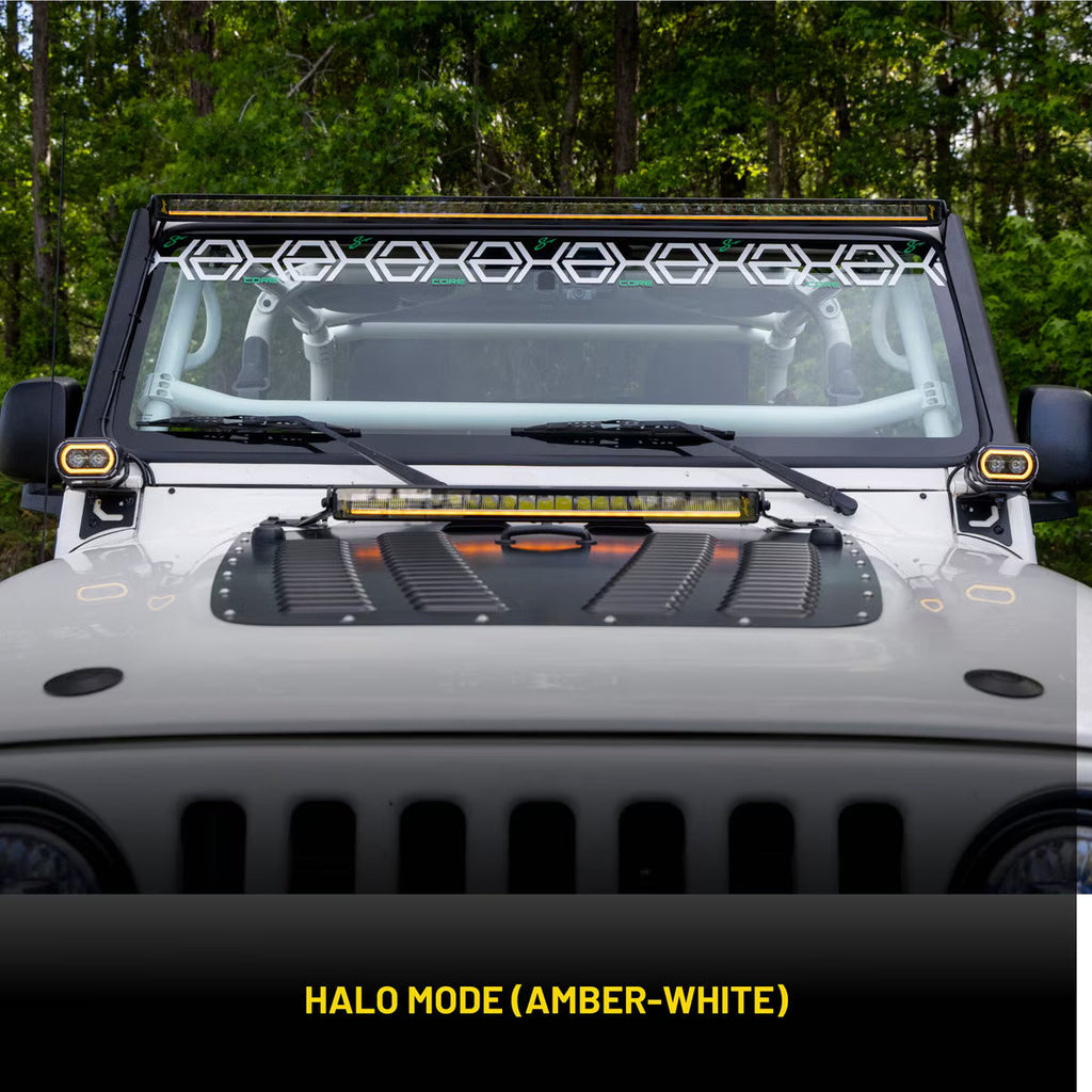 Hexcore STL20LB 20-Inch Straight LED Light Bar, Driving Beam with Amber & White Position Light