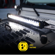 Charger l'image dans la galerie, Hexcore STL20LB 20-Inch Straight LED Light Bar, Driving Beam with Amber &amp; White Position Light
