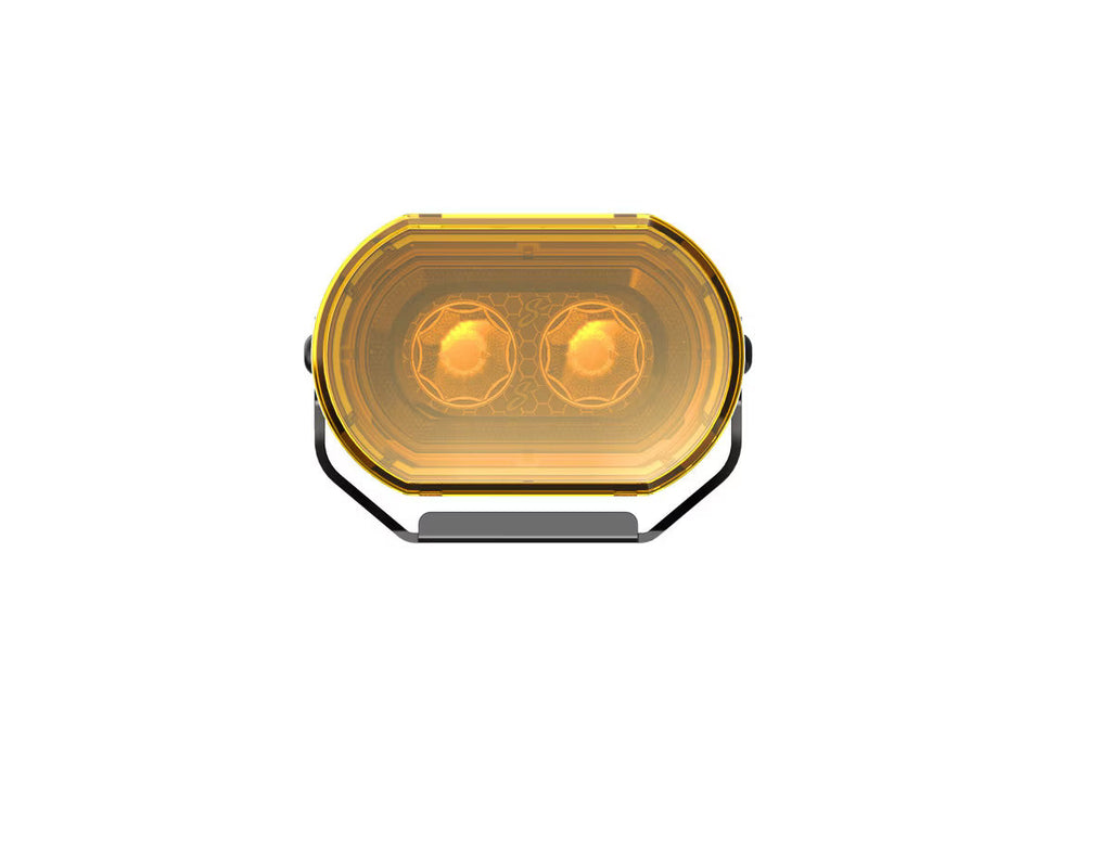 Hexcore STL2X4PDL 2X4-Inch (4.0" x 2.7") Amber & White LED Pod Lights (Pair)