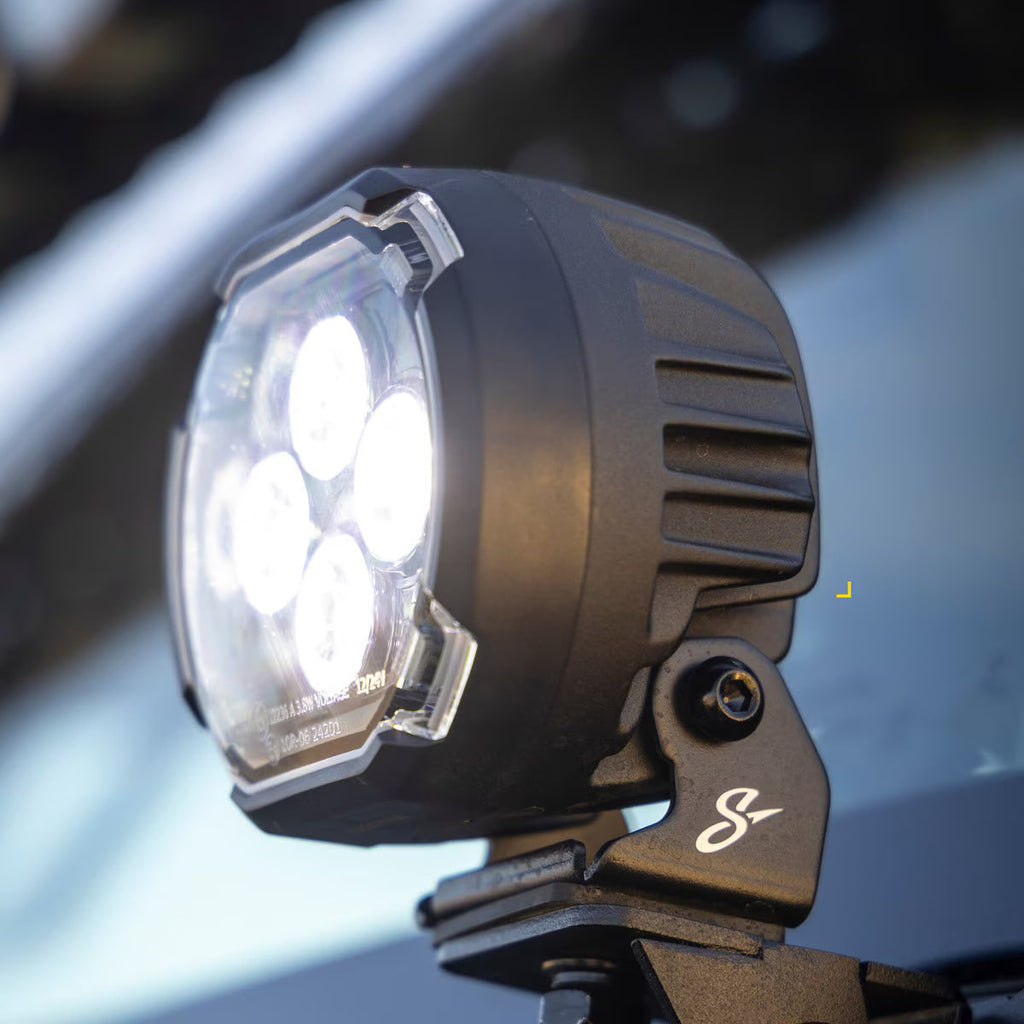 Hexcore STL4PDL 4-Inch (4.4" x 4") Amber & White LED Pod Lights (Pair)