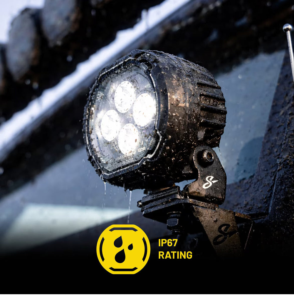 Hexcore STL4PDL 4-Inch (4.4" x 4") Amber & White LED Pod Lights (Pair)