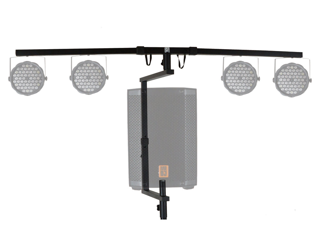 MR DJ STSPLI-SS350W Adjustable T-Bar Stage Lighting Extension with Speaker Stand