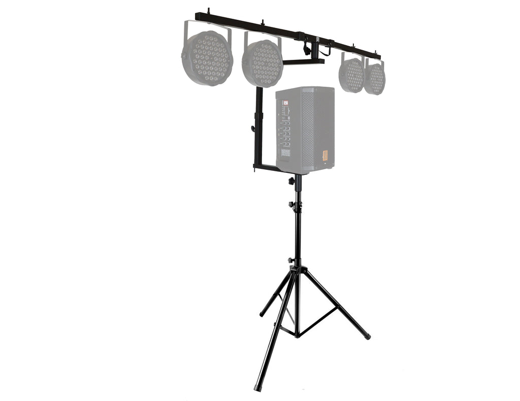 MR DJ STSPLI-SS350 Adjustable T-Bar Stage Lighting Extension with Speaker Stand