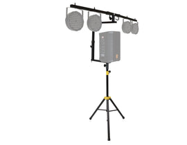 MR DJ STSPLI-SS350Y Adjustable T-Bar Stage Lighting Extension with Speaker Stand