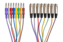 Charger l'image dans la galerie, Hosa STX-807F 8-channel XLR Female to 1/4" TRS Male Balanced Snake 23.1 foot