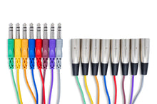 Charger l'image dans la galerie, Hosa STX-802M 8-channel 1/4" TRS Male to XLR Male Balanced Snake 6.6 foot