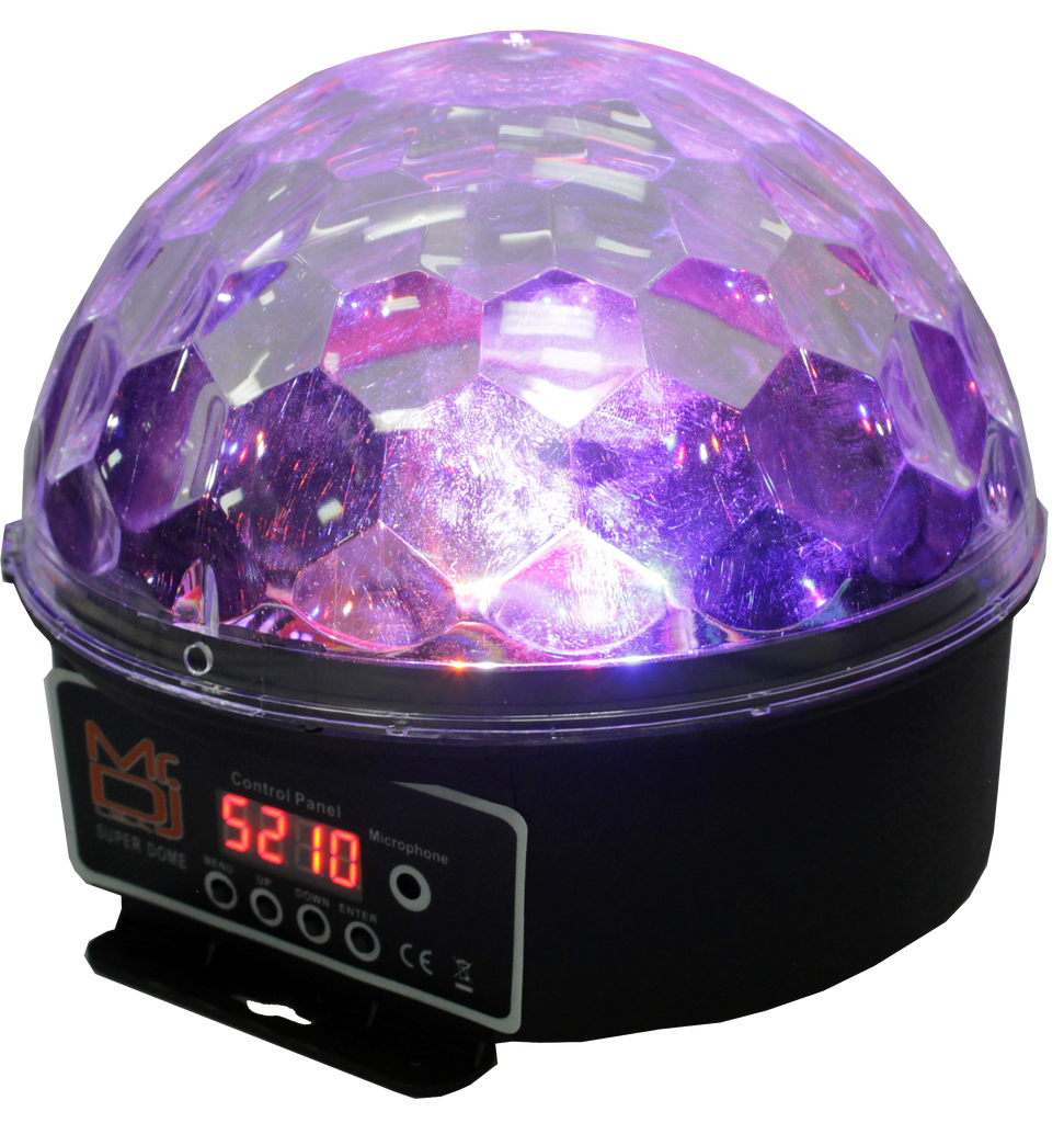 MR DJ PARTYDOME LED Crystal Magic Ball DJ Strobe Light 6 LED 6 Colors Sound Activated DMX512