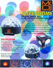 Charger l&#39;image dans la galerie, MR DJ SUPERDOME LED Crystal Magic Ball DJ Strobe Light 6 LED 6 Colors Sound Activated DMX512