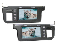 Charger l&#39;image dans la galerie, Absolute SVC-750PKG (Black) Pair of Black 7&quot; Widescreen LCD Flipdown Sunvisor Monitors