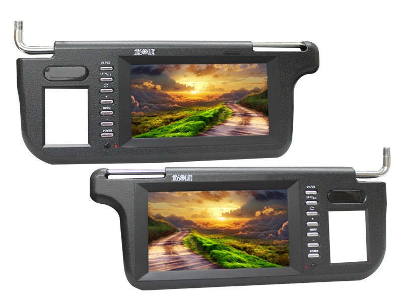 Absolute SVC-900PKG (Black) Pair of Black 9" Widescreen LCD Flipdown Sunvisor Monitors