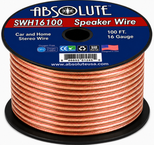 Load image into Gallery viewer, Absolute SWH16100 100' 16 Gauge Car Home Audio Speaker Wire Cable Spool