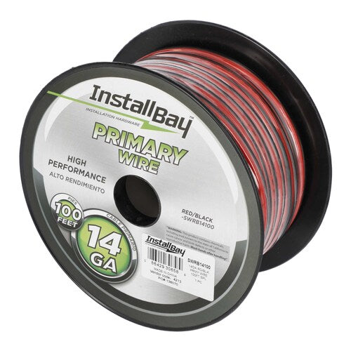Install Bay SWRB14100 Speaker Wire 14 Gauge All Copper Red-Black Paired Coil - 100 ft