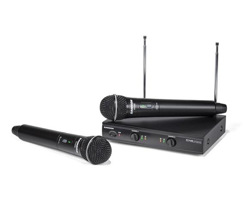 Samson SWS200HH-D Stage 200 Dual Vocal Wireless System (2) Q6 Dynamic Mics