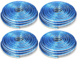 4 AT TSWT18B100 18 Gauge Premium Speaker Wire 100ft Clear Blue/White