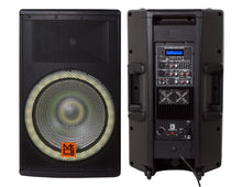 Load image into Gallery viewer, MR DJ SYNERGY15 15&quot; Portable Bluetooth PA Speaker System 4500W Bluetooth Speaker Portable PA System with Microphone input, Party Lights, MP3/USB SD Card Reader, Rolling Wheels