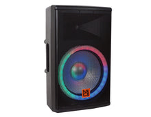 Load image into Gallery viewer, MR DJ SYNERGY15 15&quot; Portable Bluetooth PA Speaker System 4500W Bluetooth Speaker Portable PA System with Microphone input, Party Lights, MP3/USB SD Card Reader, Rolling Wheels