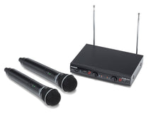 Load image into Gallery viewer, SAMSON Stage 212 Dual VHF Handheld Wireless Microphone System w 2 Q6 Mics Bundle with Mackie CR BUDS Studio Quality Earphones EarBuds Headphones w Mic &amp; Controls