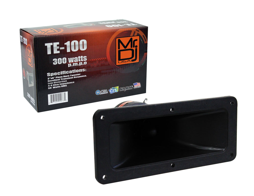 Mr. Dj TE-100 3"x6" 300 Watts P.M.P.O Piezo Horn Tweeter