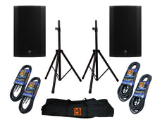 Charger l&#39;image dans la galerie, Mackie Thump212 12&quot; Powered Loudspeaker with MR DJ Heavy Duty Aluminum Speaker Stands with 1/4 inch Cables, Carrying Case &amp; 2 XLR Cables Bundle