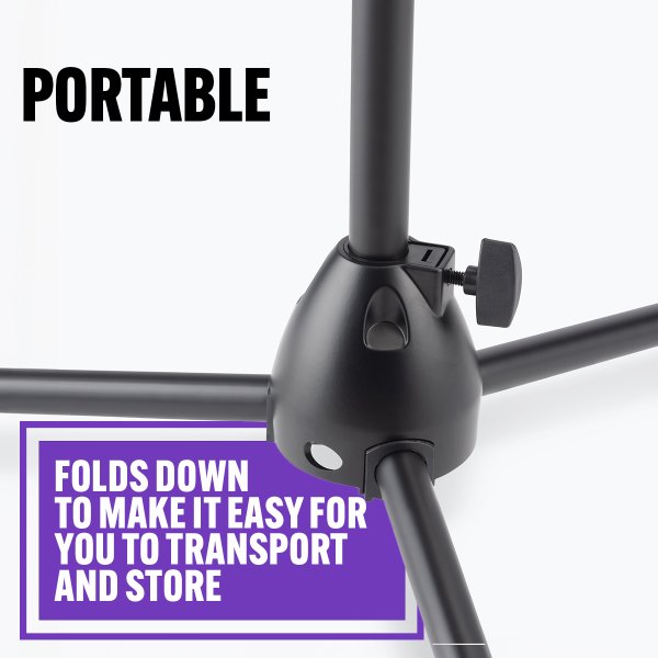 On-Stage MS7540 One-Handed Mic Stand with Tripod Base