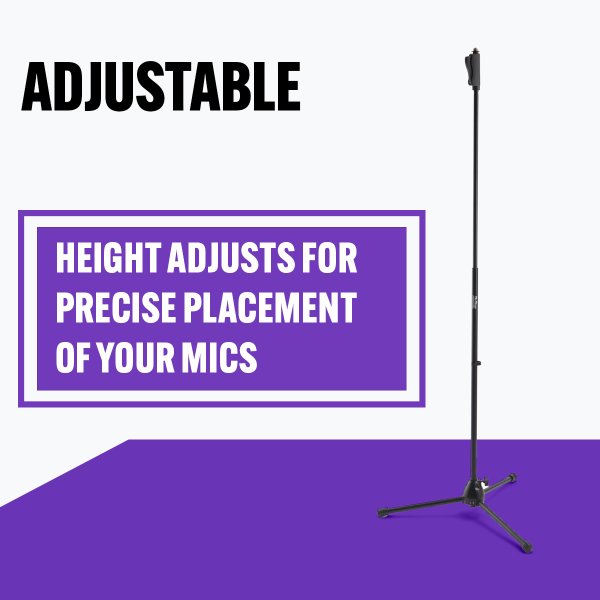 On-Stage MS7540 One-Handed Mic Stand with Tripod Base