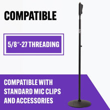Load image into Gallery viewer, On-Stage MS9510 Production-Grade One-Handed Mic Stand with Round Base