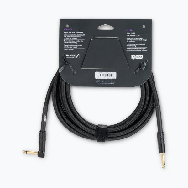 On-Stage OSPRO-ICR-15 Production-Grade Braided Instrument Cable (Right Angle to Straight) 15 ft
