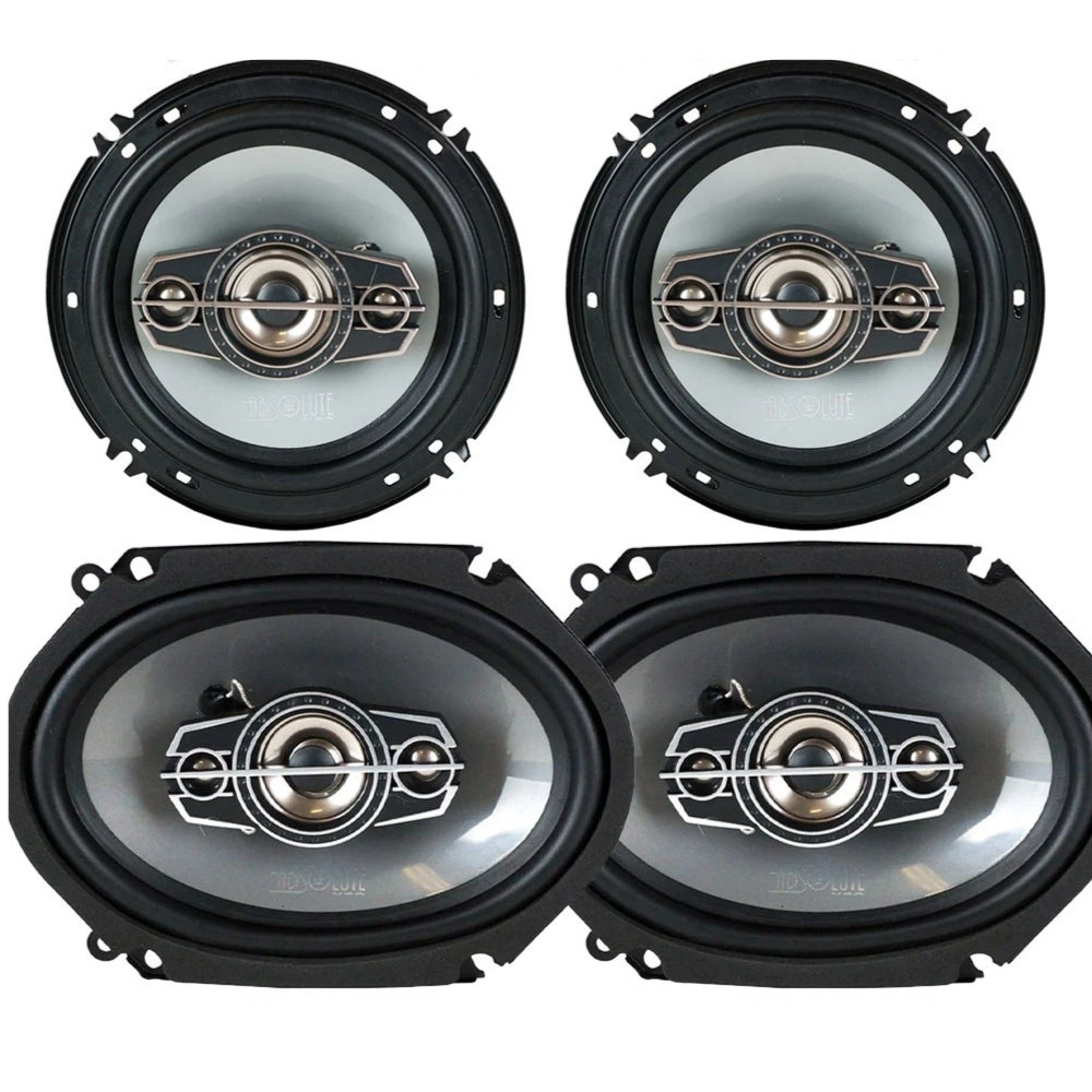 Absolute TQ-654 6.5" + TQ-684 6x8" 4-Way Speaker Fit 1987-1993 Ford Mustang