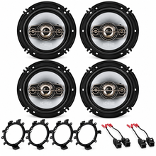 Charger l'image dans la galerie, 2 Pairs Absolute TQ-654 6.5" 4-Way Car Speakers + GMSB345 GM Speaker Adapters + 72-4568 Harnesses 4-Speaker Front &amp; Rear Upgrade Kit