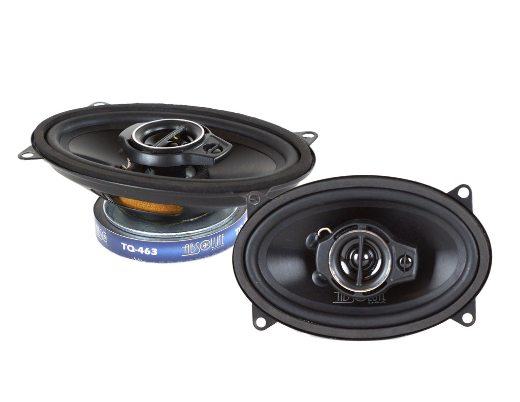 2 Absolute TQ-463 4X6" 400W 3-Way full-range Coaxial Loudspeakers Car Speakers