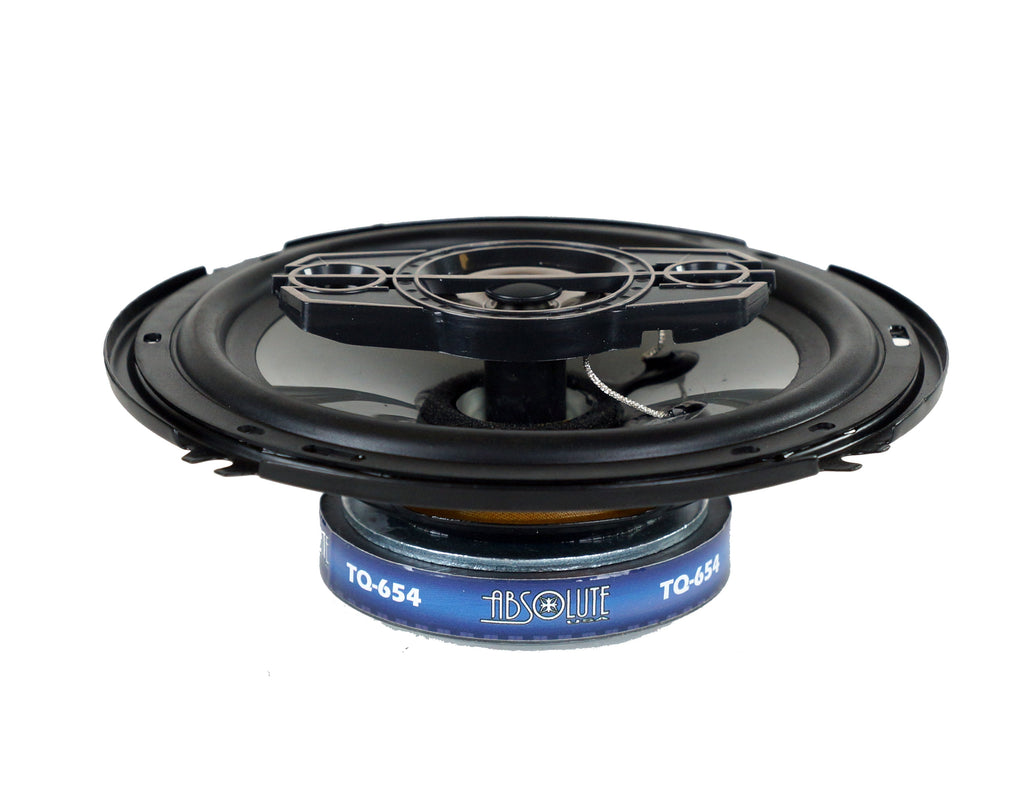 Absolute TQ-654 6.5" 400W 4-Way Coaxial Car Speakers + 6X9" Enclosure Empty Box