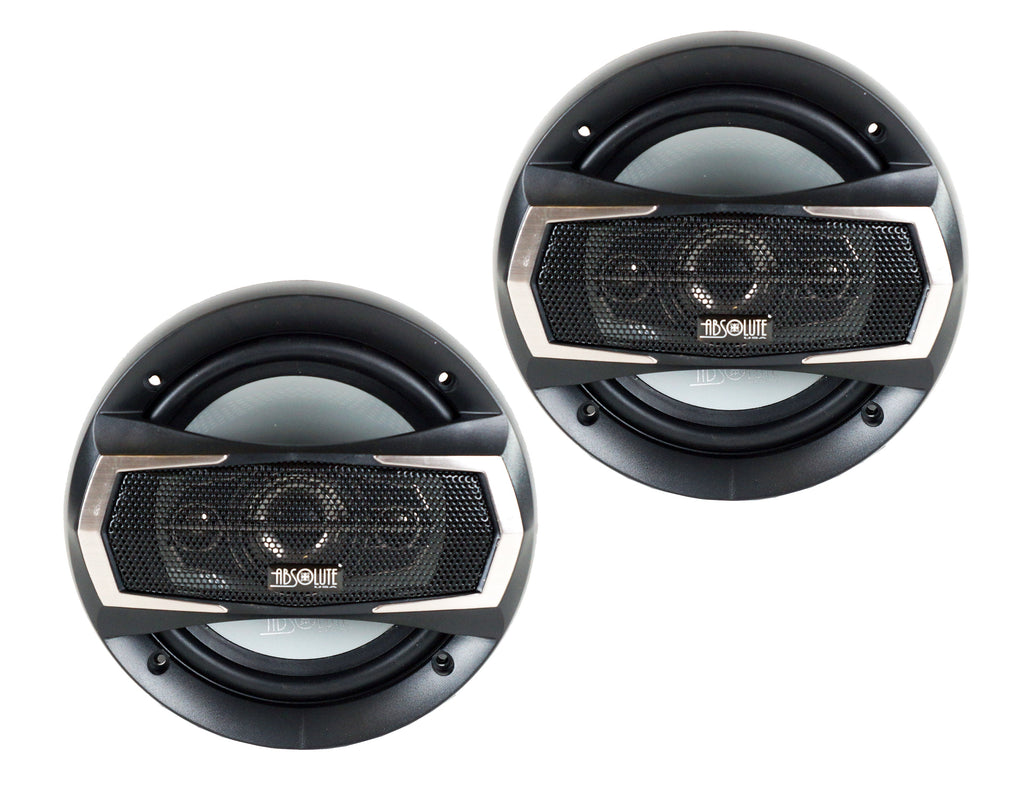 Absolute TQ-654 6.5" 400W 4-Way Coaxial Car Speakers + 6X9" Enclosure Empty Box