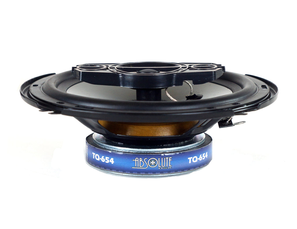 2 Pair Absolute TQ-654 6.5" 400W 4-Way Speakers + 6X9" Enclosure Empty Box