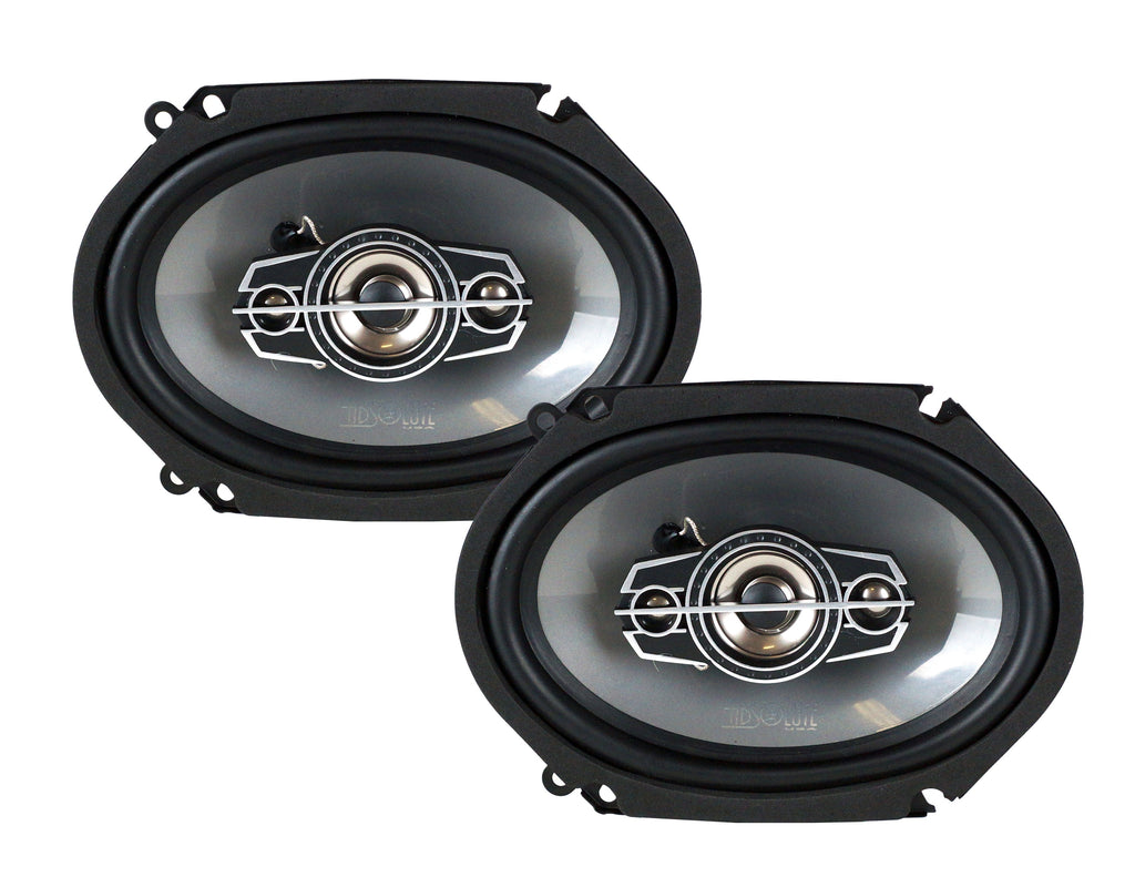 2 Pair Absolute TQ-684 6"x8" 600W 4-Way Coaxial Loudspeakers Car Speakers