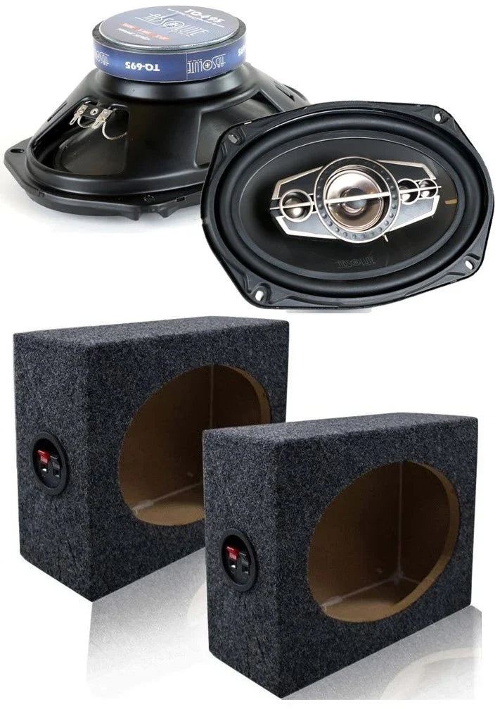 Absolute TQ-695 6x9" 600W 5 Way Speakers & 6x9" Speaker Box