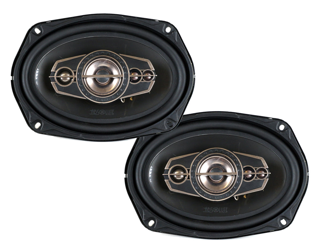 Absolute TQ-695 6x9" 5-Way Coaxial Car Speakers 600W Pair Carbon Fiber Cone Full-Range Audio Upgrade