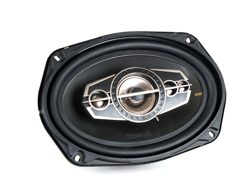 2 Pair Absolute TQ-695 6x9" 5-Way Speakers 600W + 6X9" Enclosure Empty Box