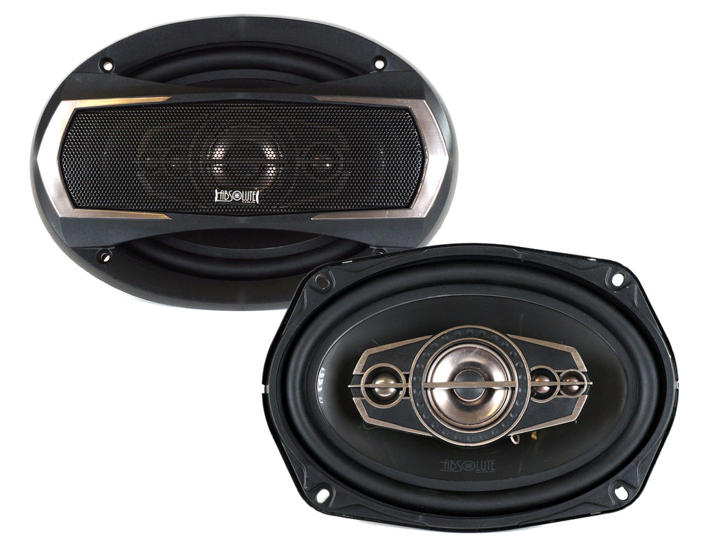 Absolute TQ-695 6x9" 5-Way Coaxial Car Speakers 600W Pair Carbon Fiber Cone Full-Range Audio Upgrade