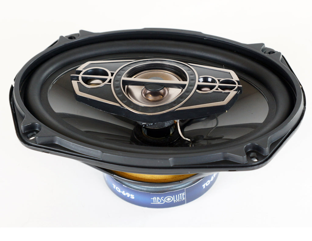 Absolute TQ-695 6x9" 5-Way Coaxial Car Speakers 600W Pair Carbon Fiber Cone Full-Range Audio Upgrade