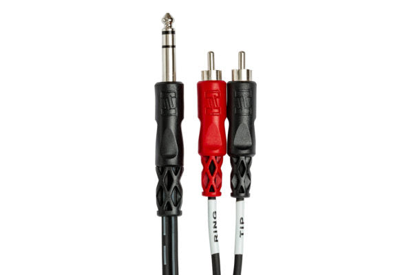 Hosa TRS-202 Insert Cable 1/4" TRS Male to Dual RCA Male 6 foot